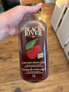 Glass bottle of Black River Brand Tart Cherry Juice